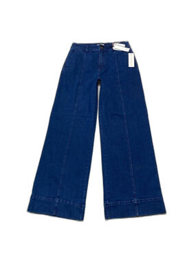 NWT Bagatelle Collection High-Rise Tailored Wide Leg Cropped Denim Trouser 30